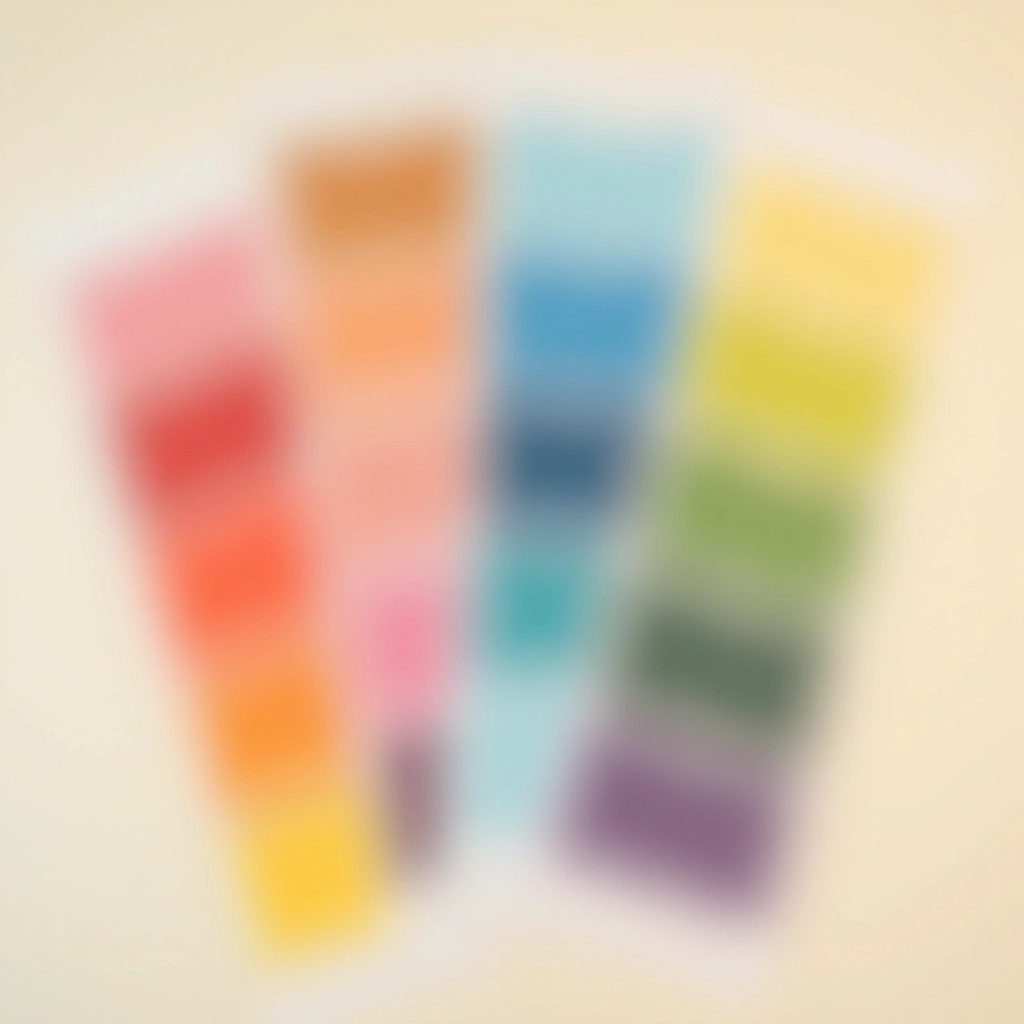 Palette de couleurs analogues montrant des teintes proches: bleu vers vert, rouge vers orange