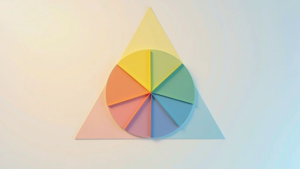 Schéma triadique avec trois couleurs équidistantes formant un triangle sur la roue chromatique