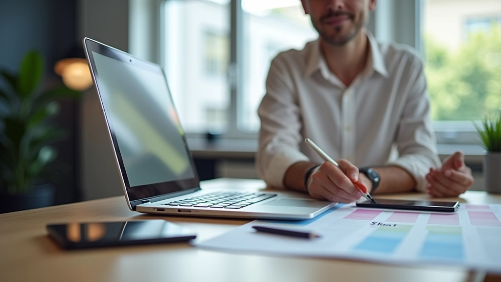 Espace de travail avec écran montrant des tests de contraste WCAG